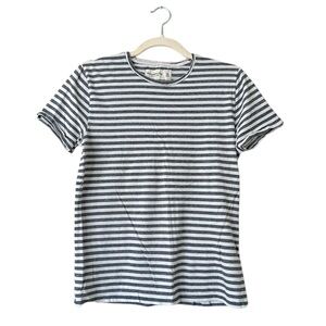 Abercrombie & Fitch Soft A&F White Black Striped Tee